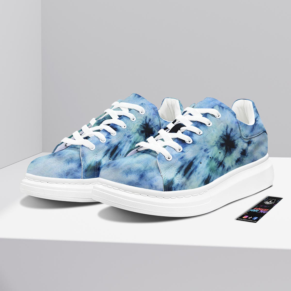 Shibori Tie Dye Print Platform Shoes-grizzshop