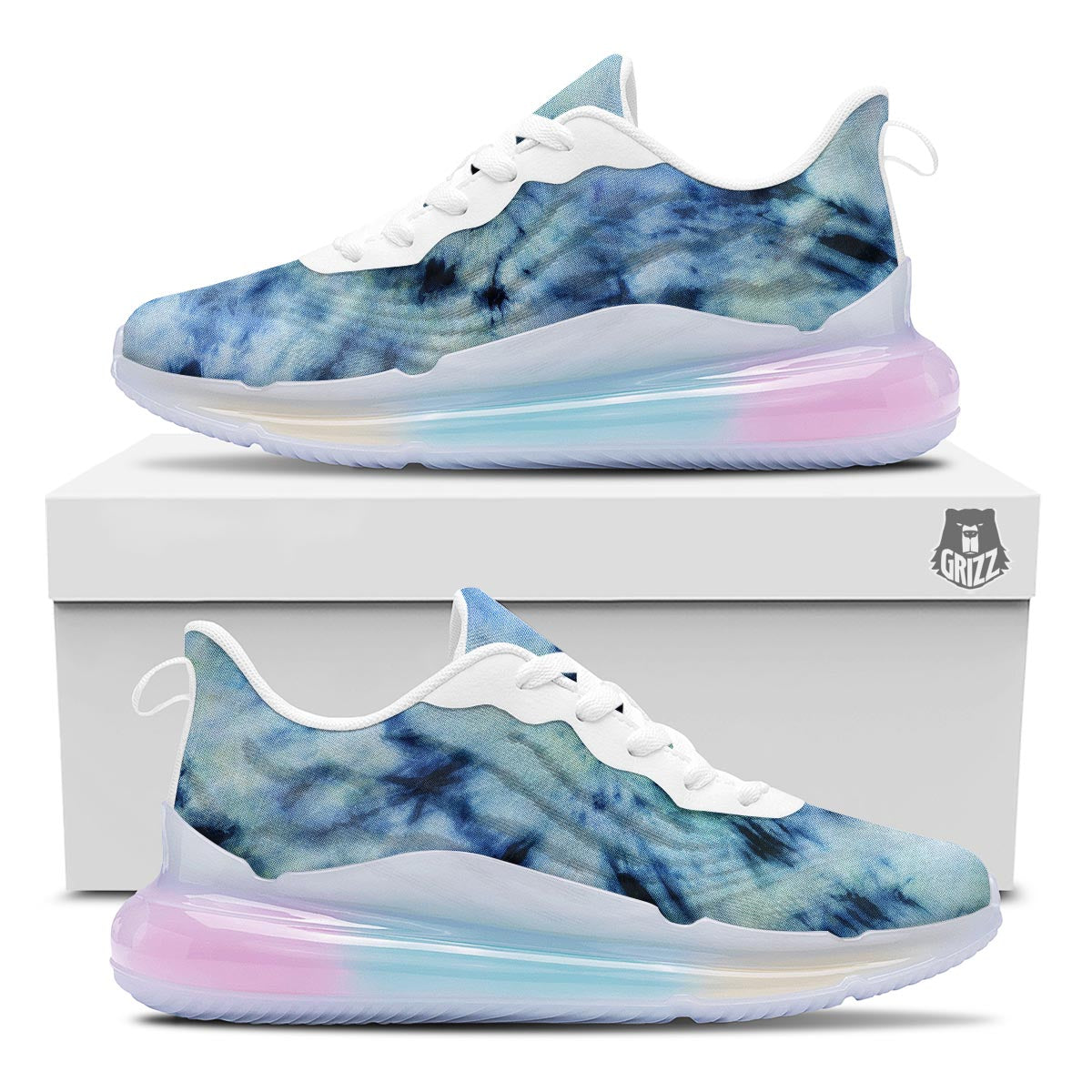 Shibori Tie Dye Print Running Sneakers-grizzshop