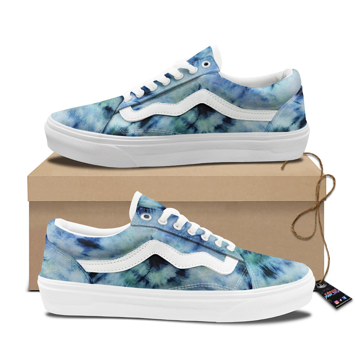 Shibori Tie Dye Print Skate Shoes-grizzshop