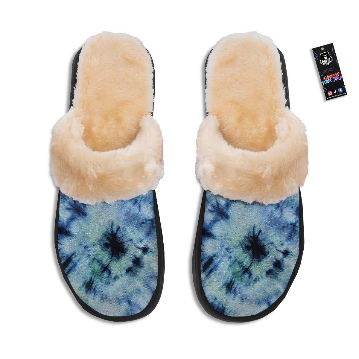 Shibori Tie Dye Print Slippers-grizzshop