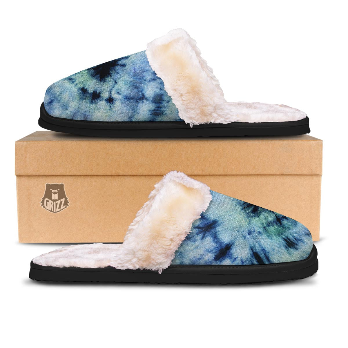 Shibori Tie Dye Print Slippers-grizzshop