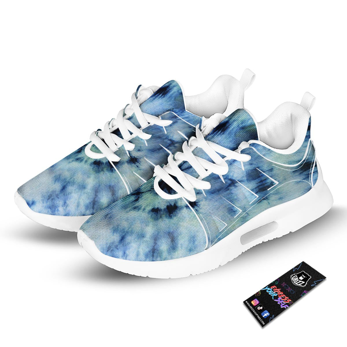 Shibori Tie Dye Print Tennis Shoes-grizzshop