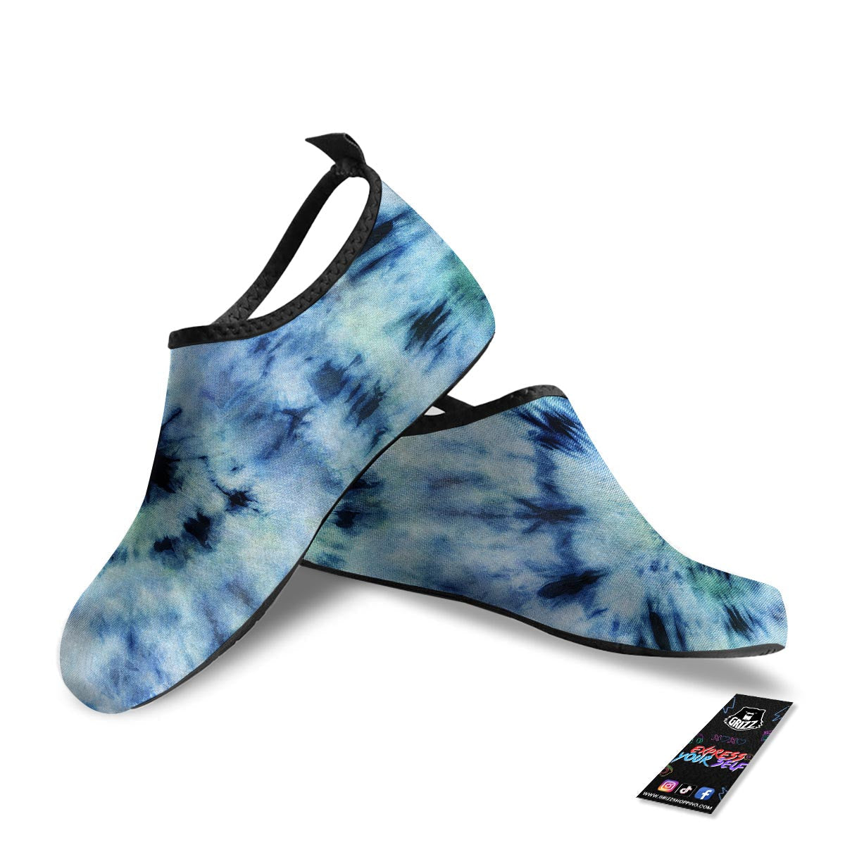Shibori Tie Dye Print Water Shoes-grizzshop