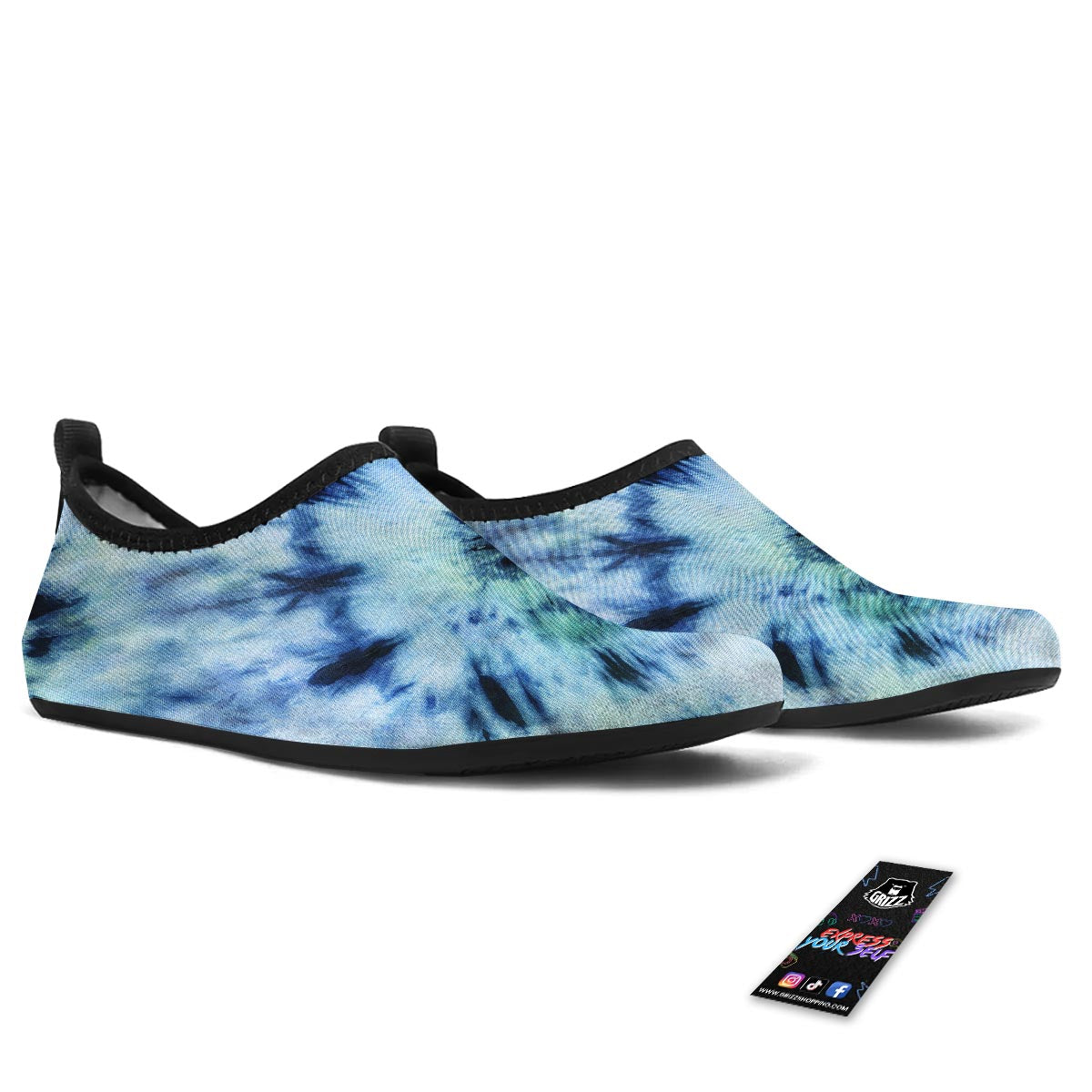 Shibori Tie Dye Print Water Shoes-grizzshop
