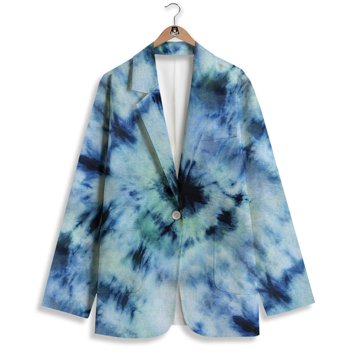 Shibori Tie Dye Print Women's Blazer-grizzshop