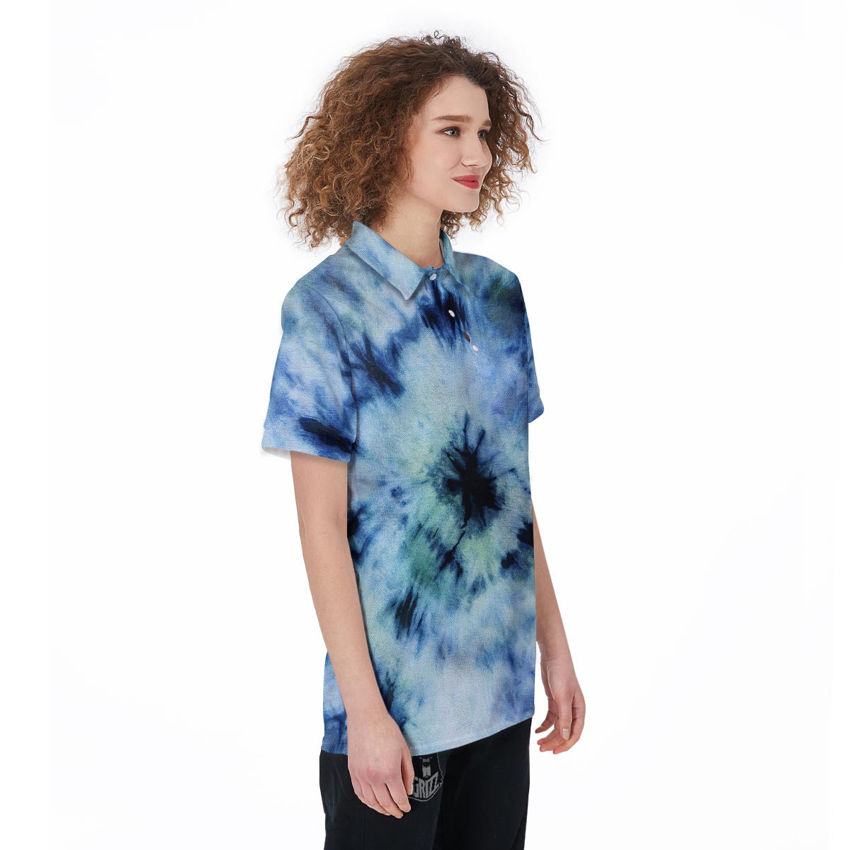Shibori Tie Dye Print Women's Golf Shirts-grizzshop