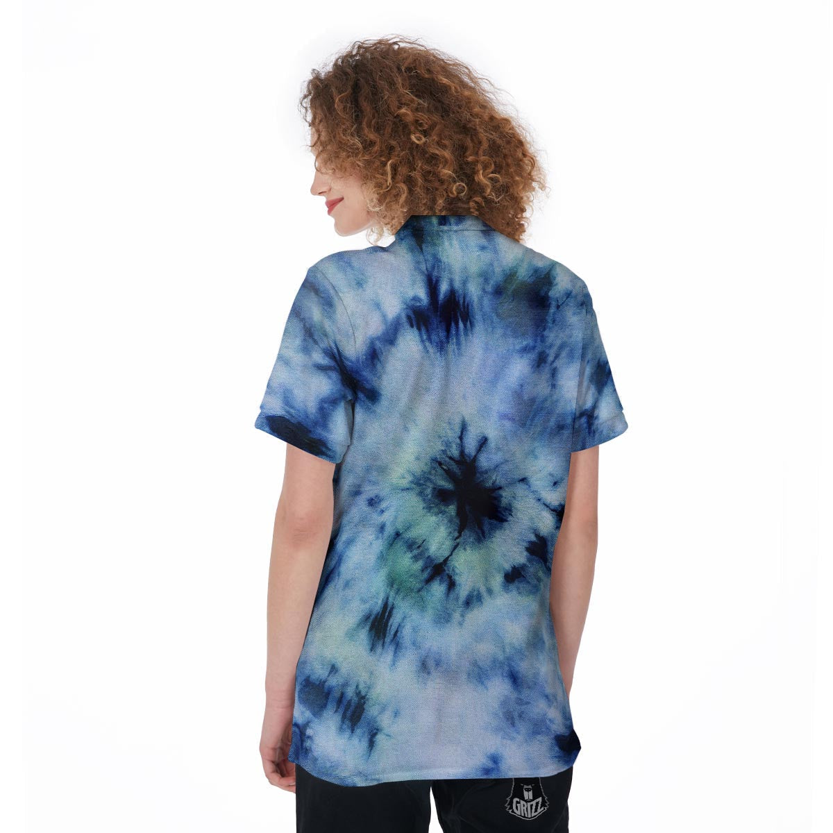 Shibori Tie Dye Print Women's Golf Shirts-grizzshop