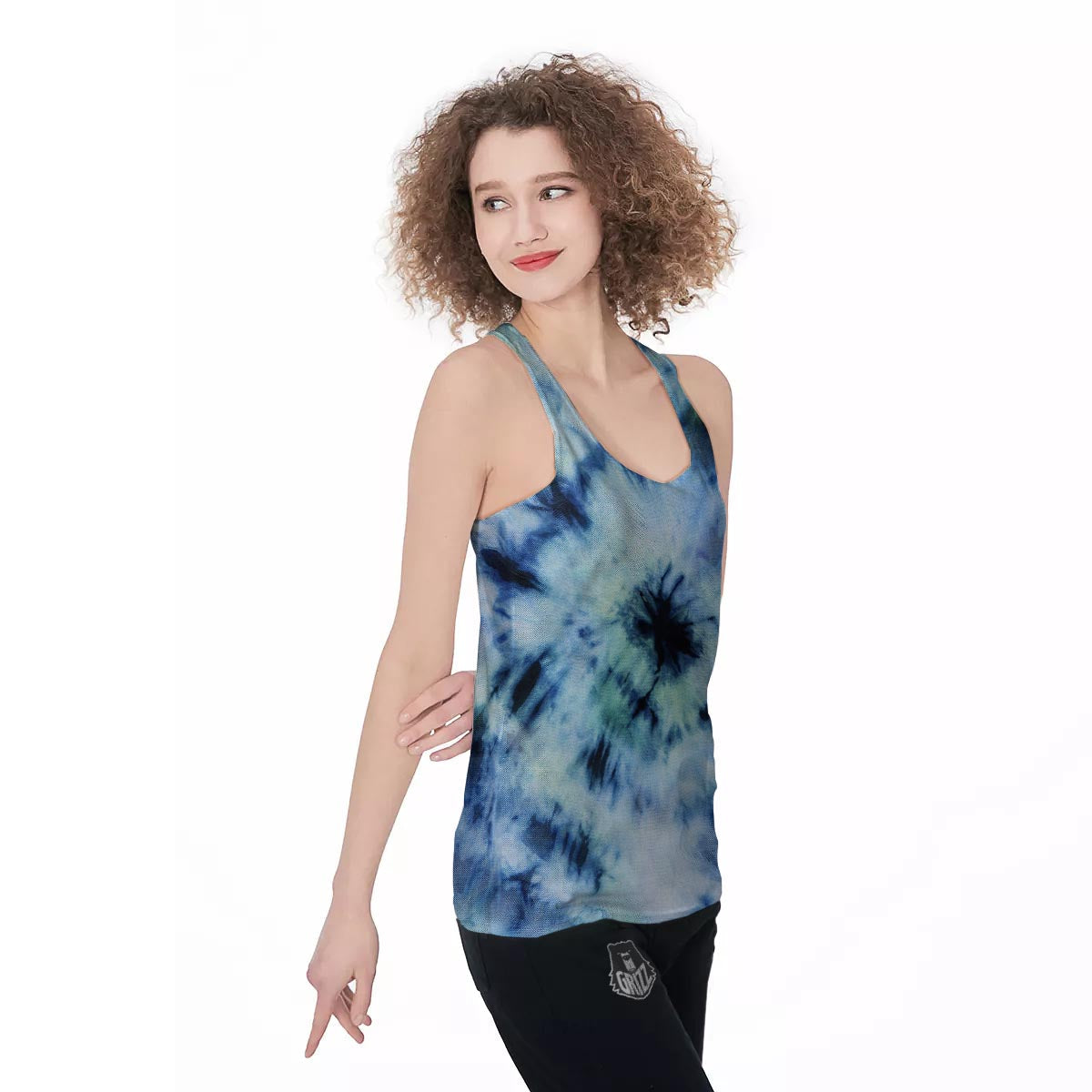 Shibori Tie Dye Print Women's Racerback Tank Top-grizzshop