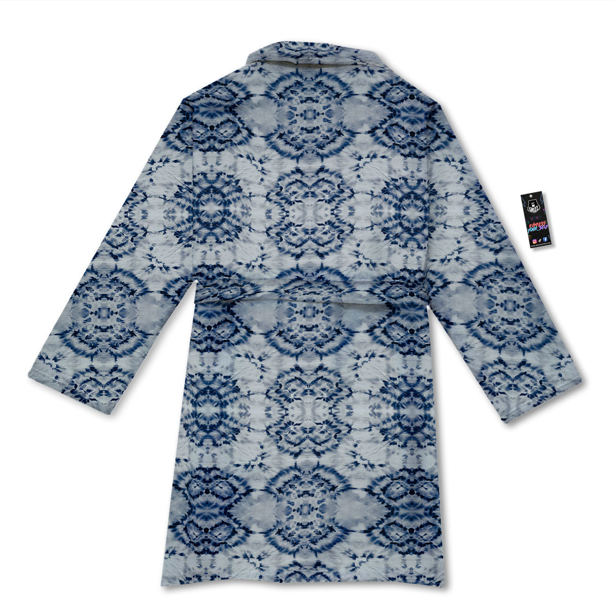Shibori Watercolor Print Pattern Bathrobe-grizzshop