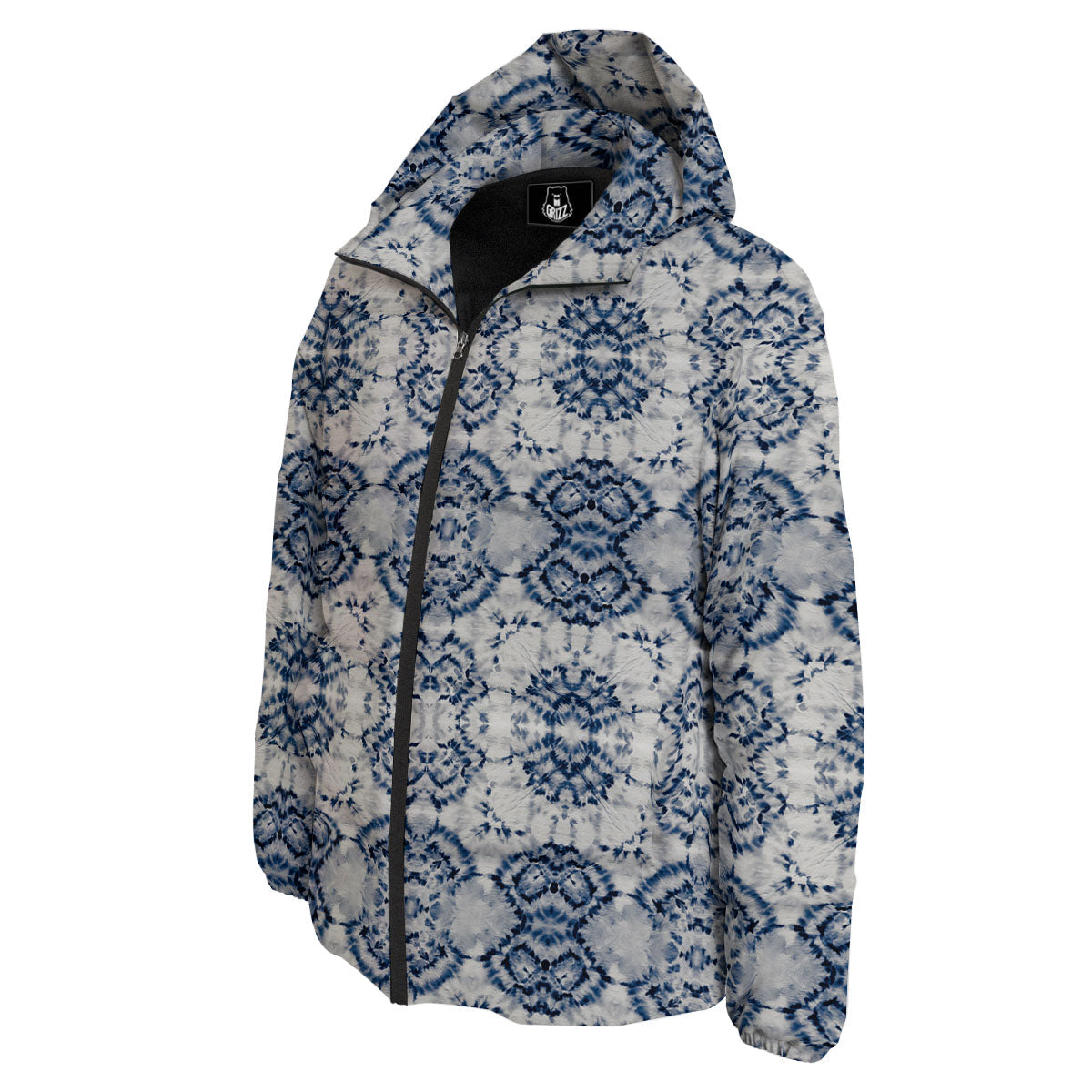 Shibori Watercolor Print Pattern Down Jacket-grizzshop