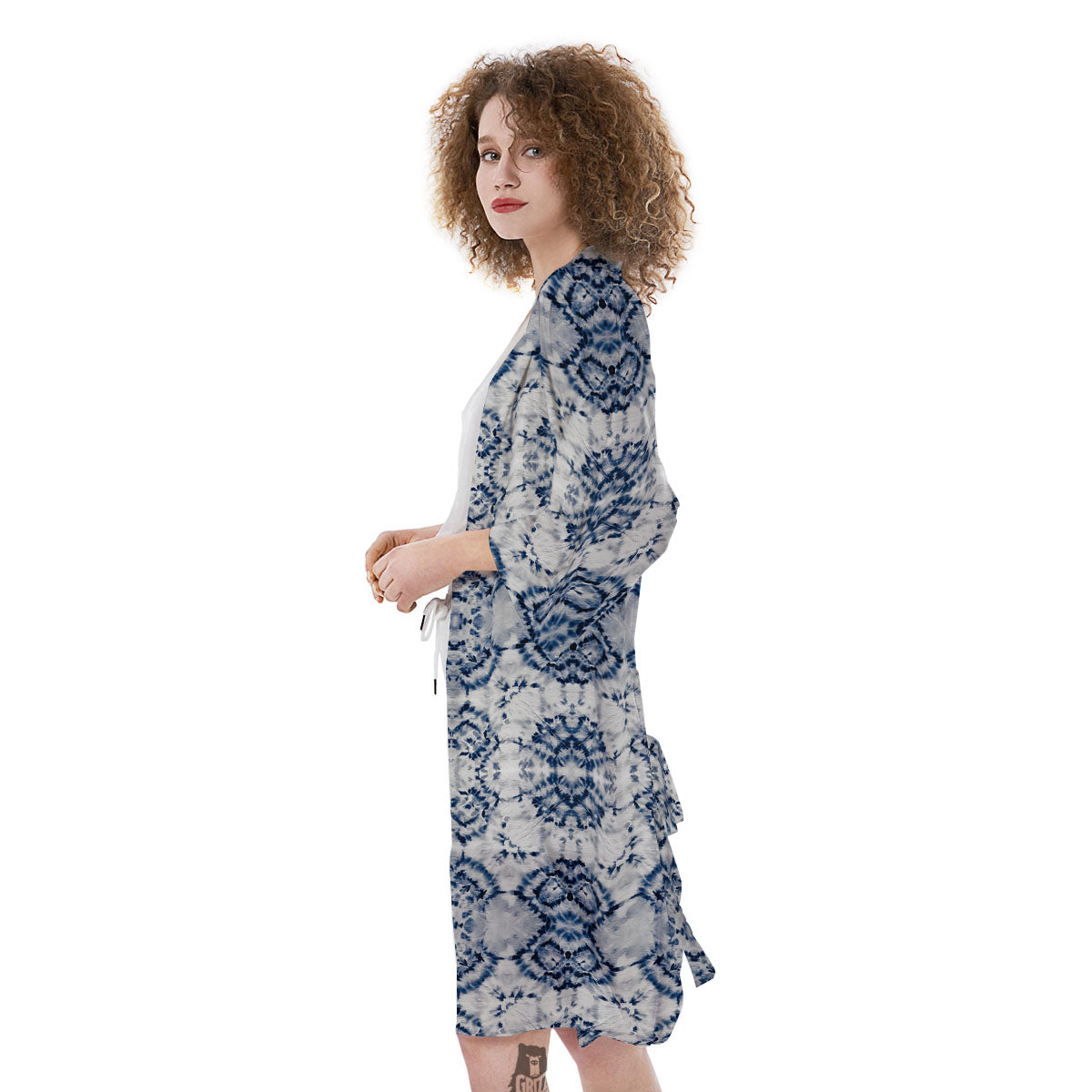 Shibori Watercolor Print Pattern Kimono-grizzshop