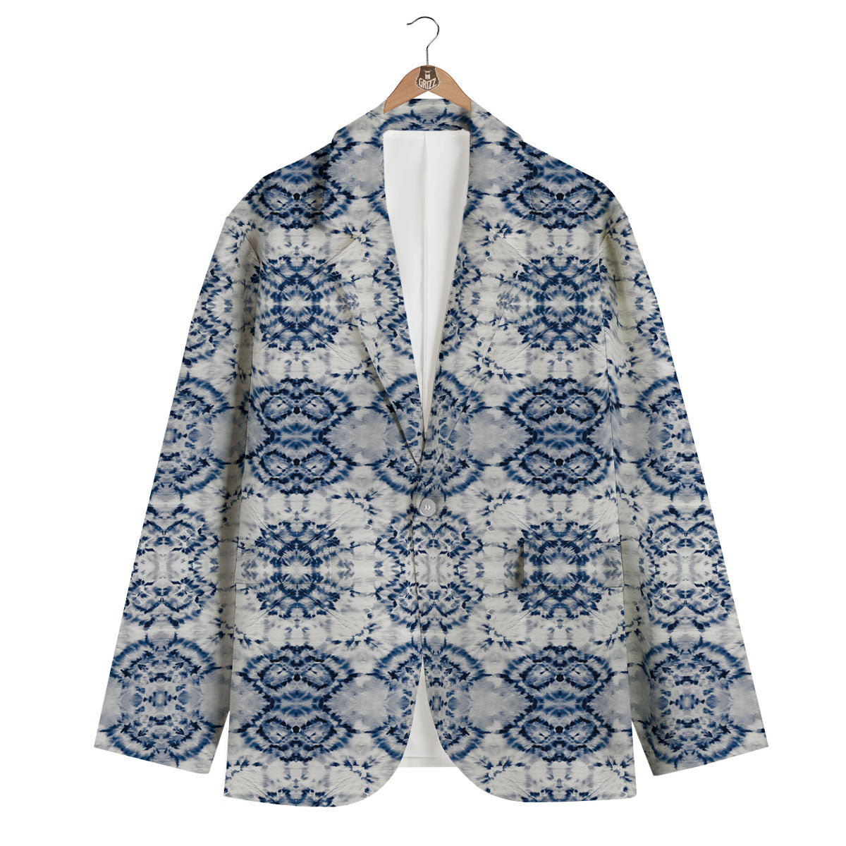 Shibori Watercolor Print Pattern Men's Blazer-grizzshop