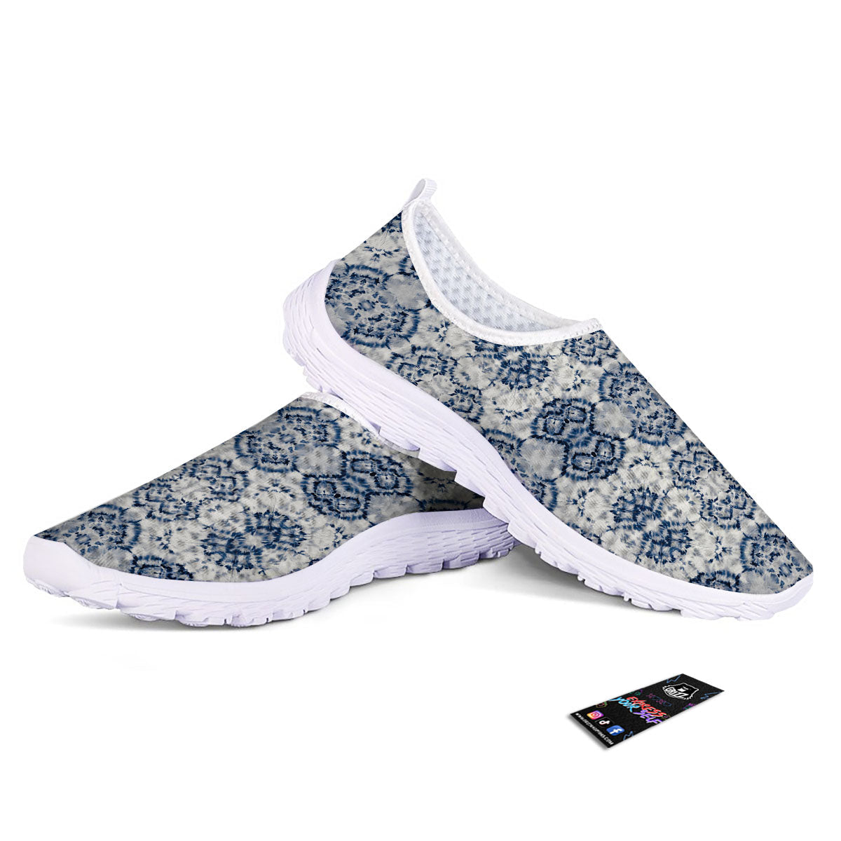 Shibori Watercolor Print Pattern Nurse Shoes-grizzshop
