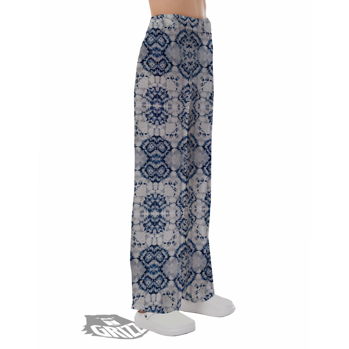 Shibori Watercolor Print Pattern Pajama Pants-grizzshop