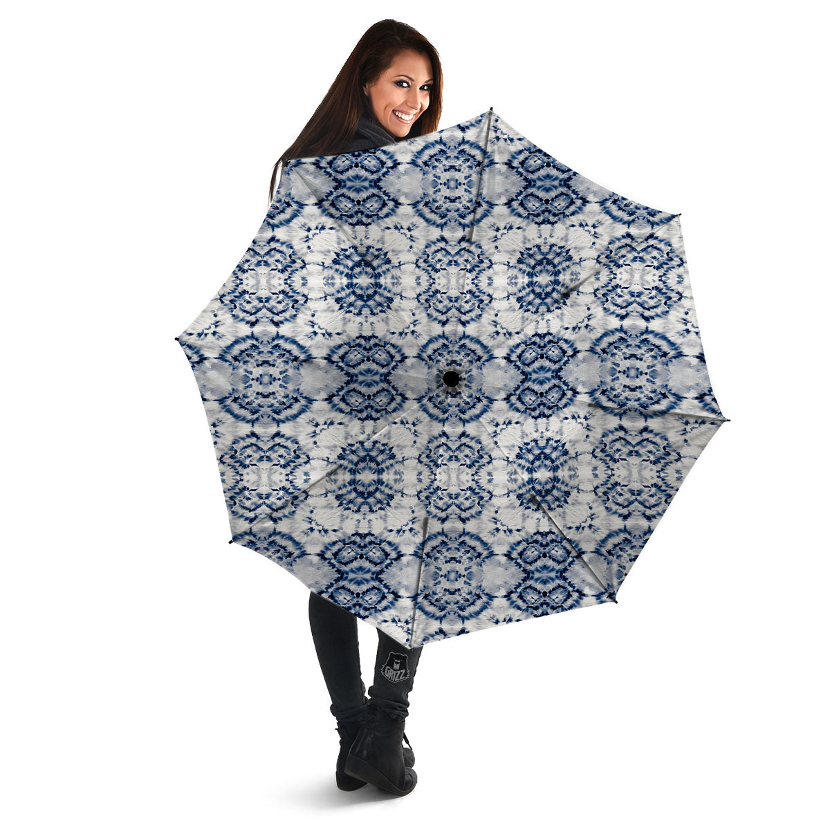 Shibori Watercolor Print Pattern Umbrella-grizzshop