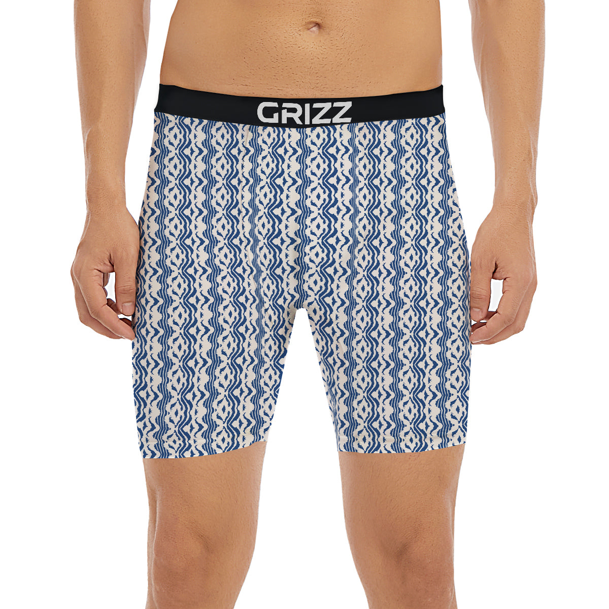 Shibori Wave Print Pattern Boxer Briefs-grizzshop
