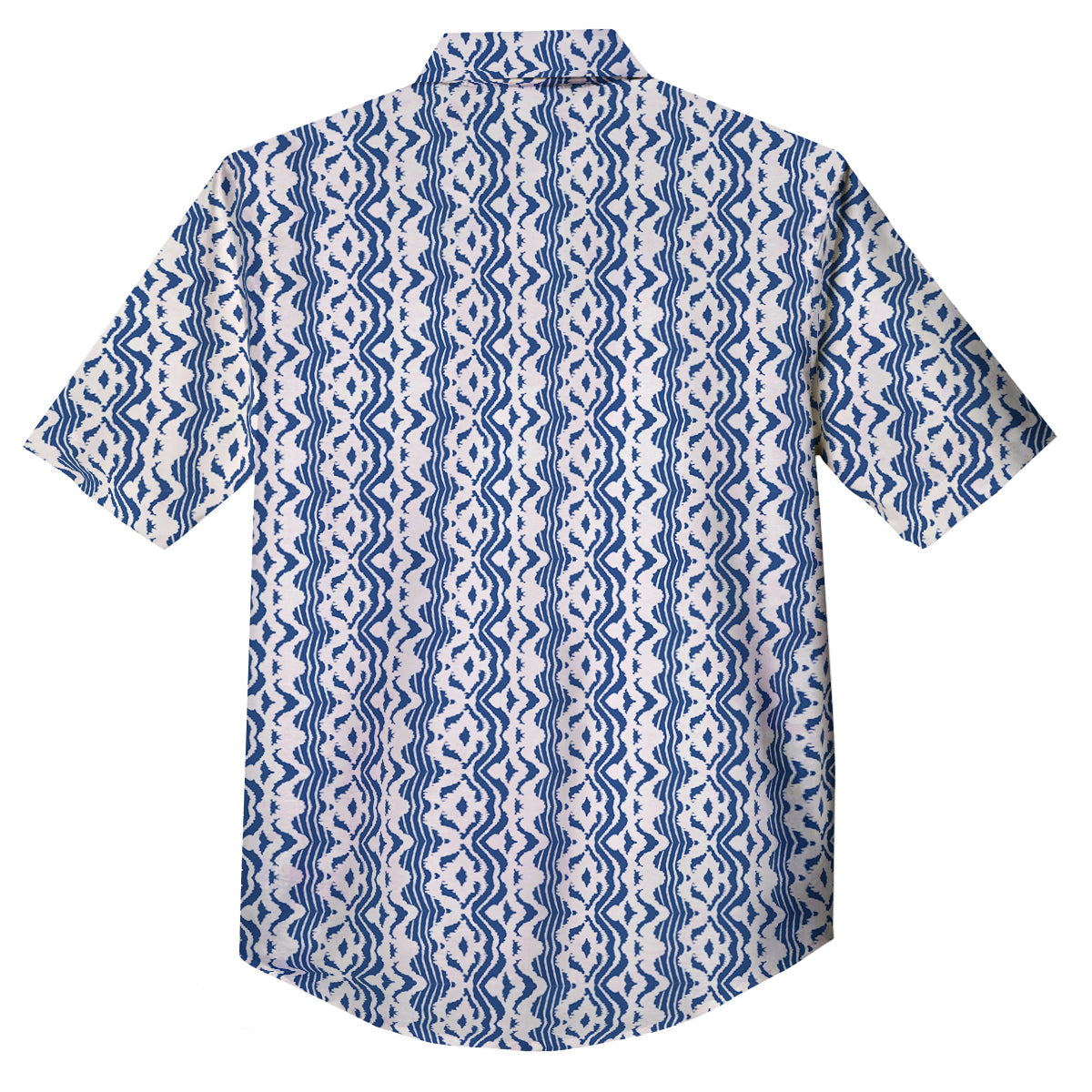 Shibori Wave Print Pattern Button Up Shirt-grizzshop