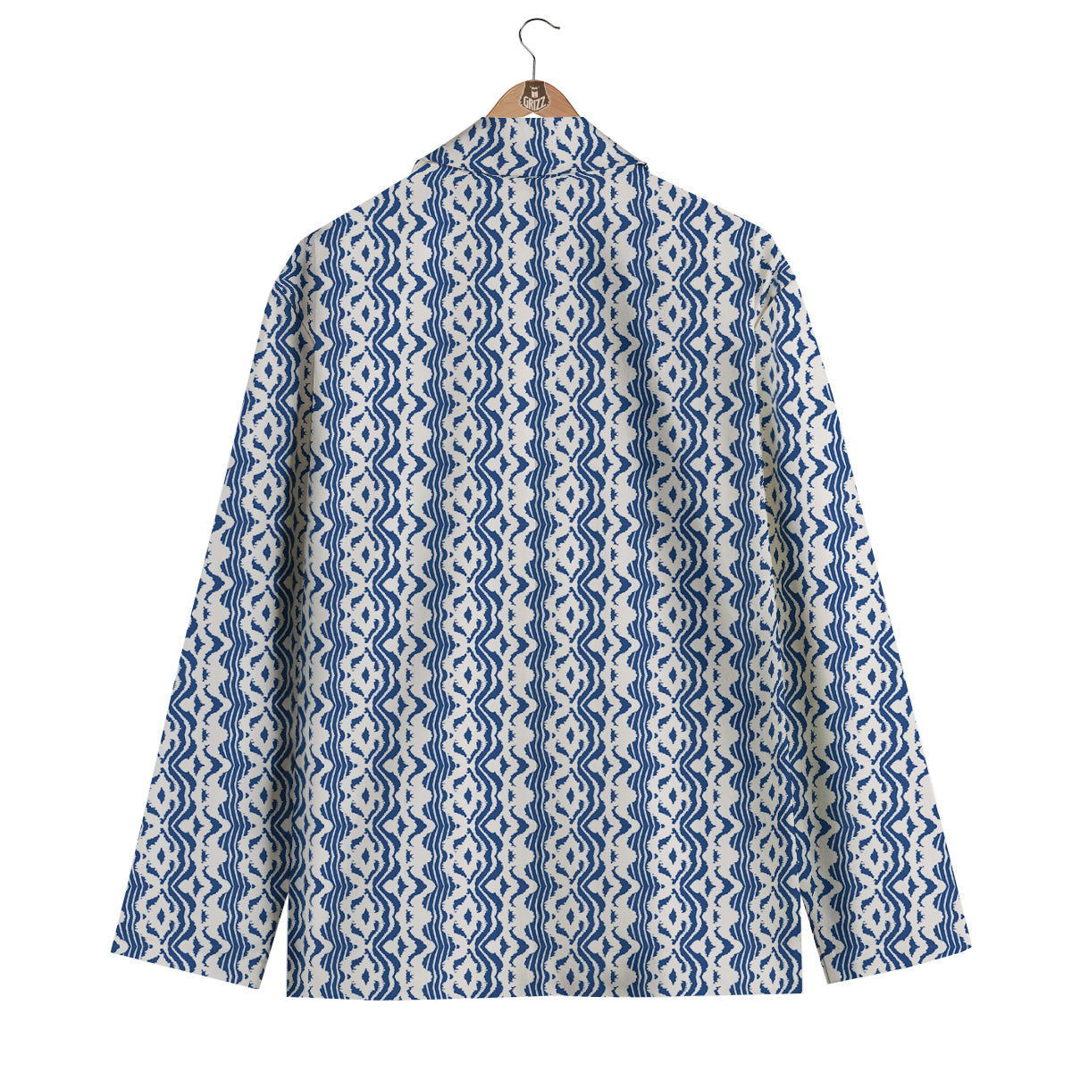 Shibori Wave Print Pattern Men's Blazer-grizzshop
