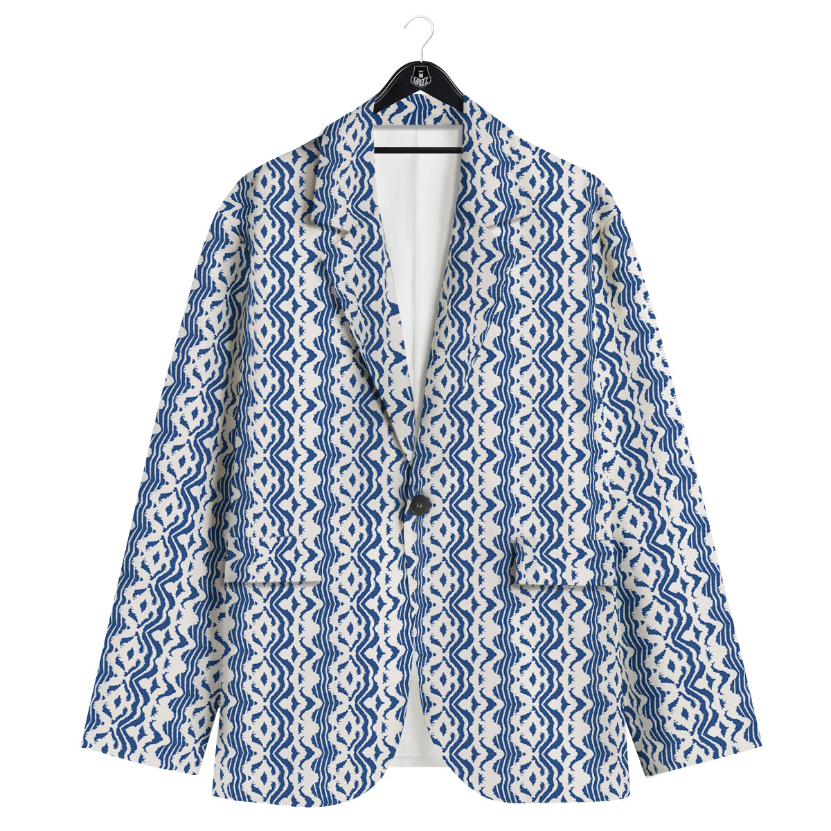 Shibori Wave Print Pattern Men's Sport Coat-grizzshop