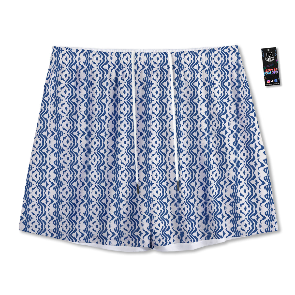 Shibori Wave Print Pattern Mesh Shorts