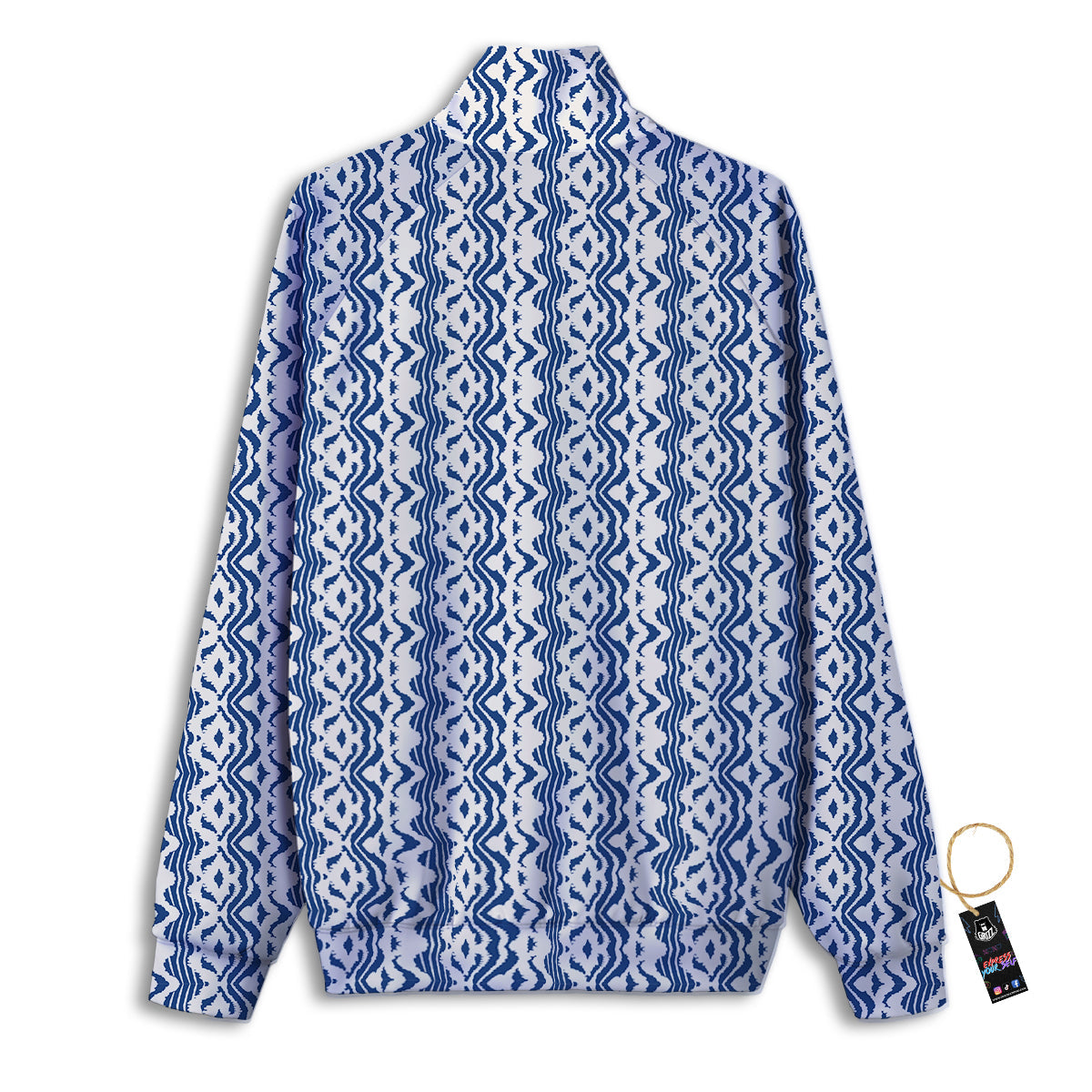 Shibori Wave Print Pattern Track Jacket-grizzshop