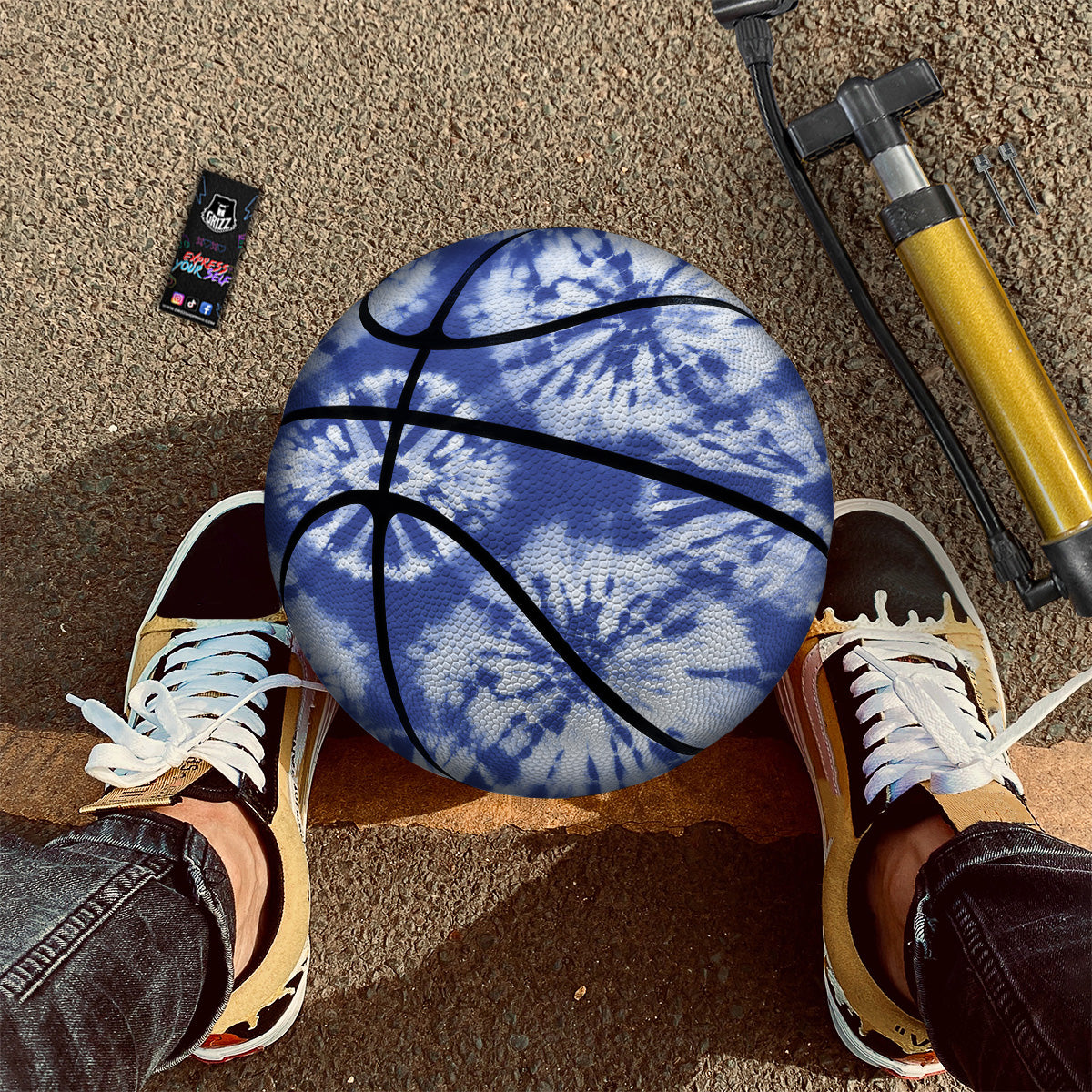 Shibori Blue Print Basketball