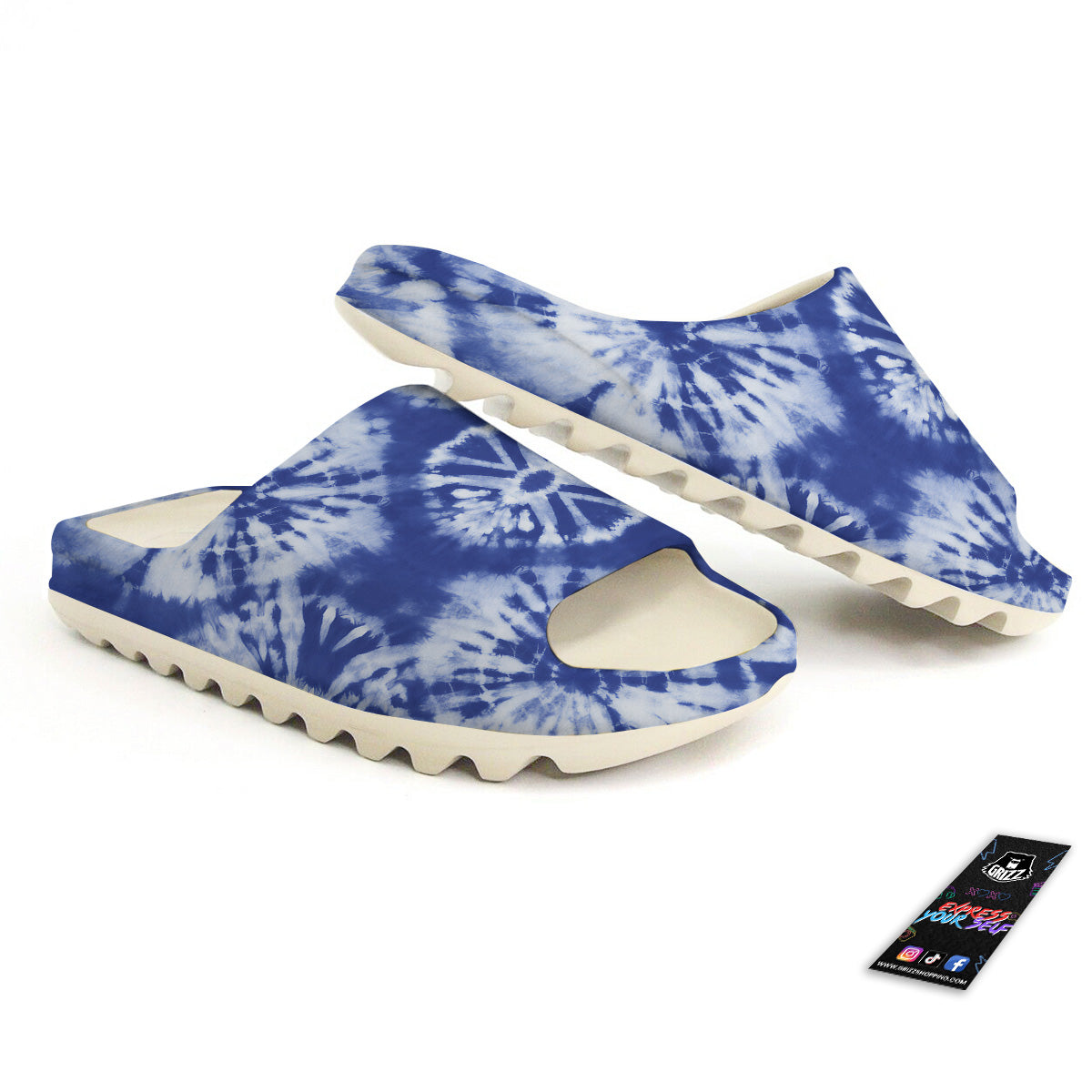 Shibori Blue Print Sandals-grizzshop
