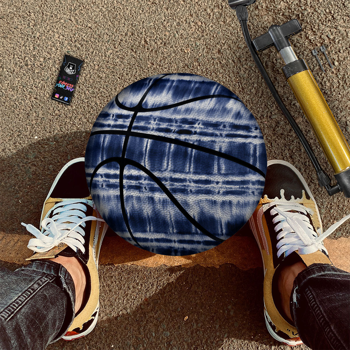 Shibori Indigo Dye Print Basketball