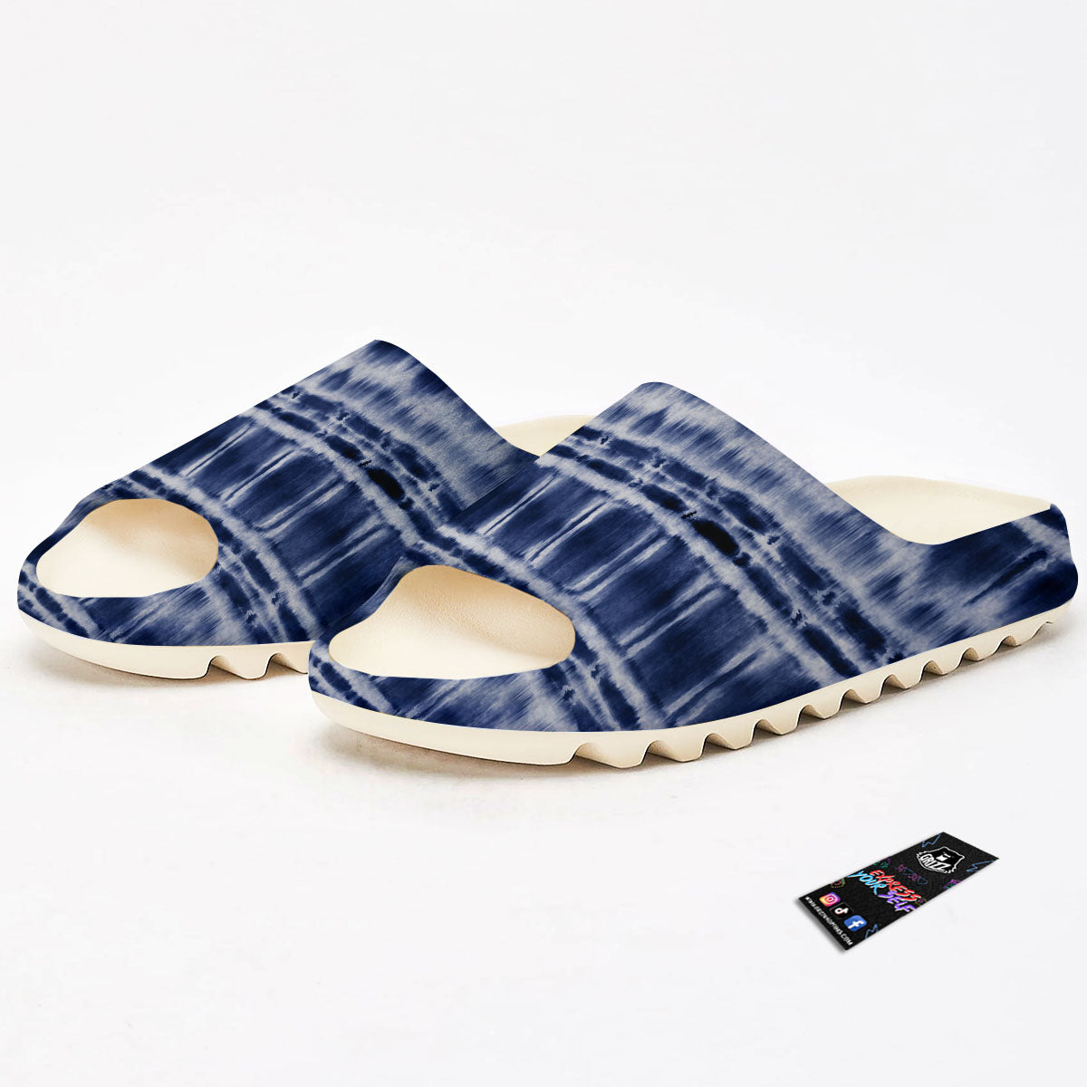 Shibori Indigo Dye Print Sandals-grizzshop