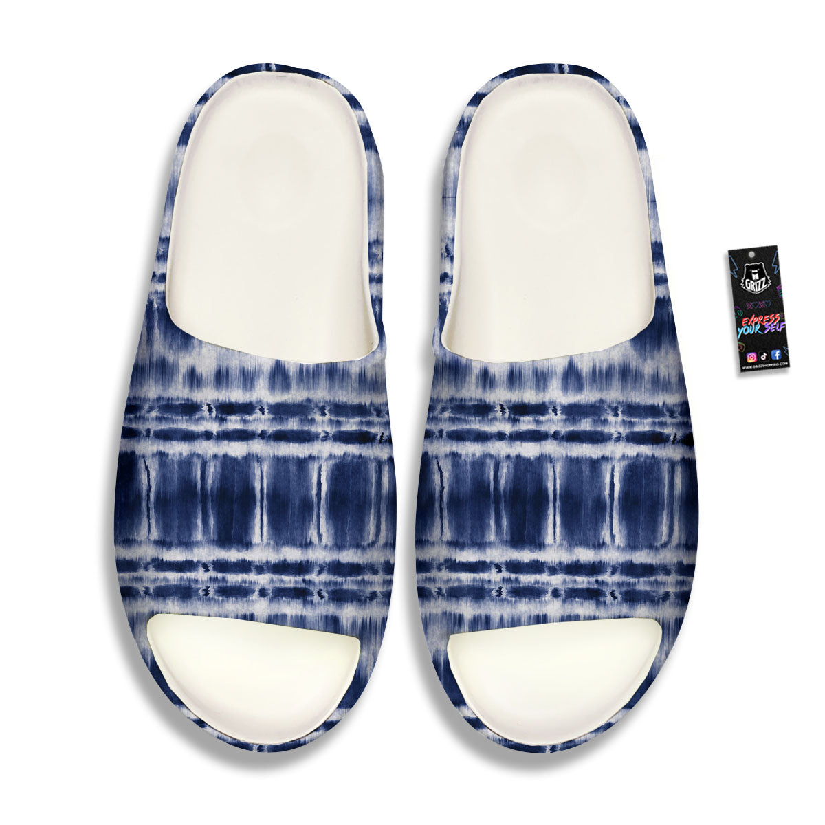 Shibori Indigo Dye Print Sandals-grizzshop