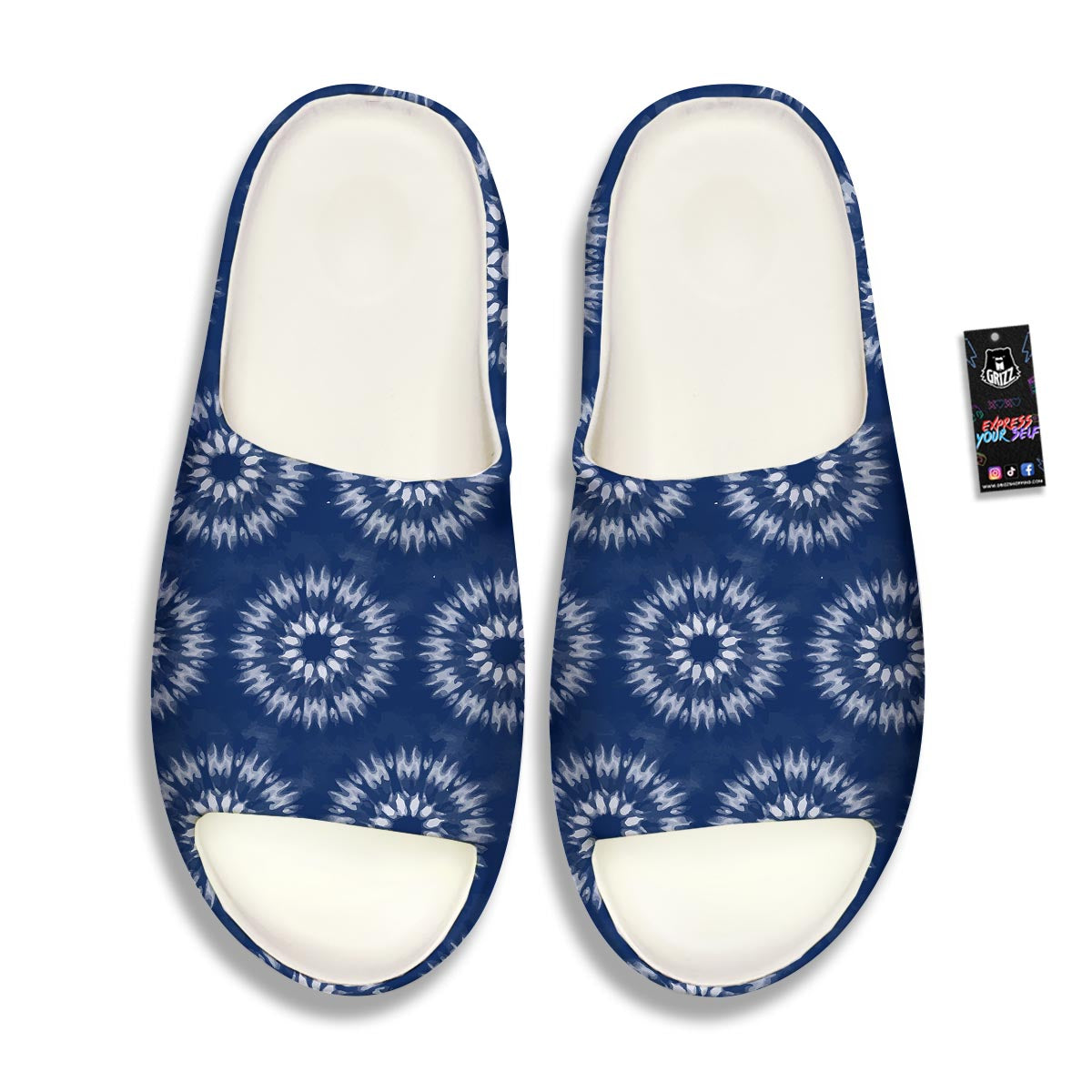 Shibori Print Pattern Sandals-grizzshop