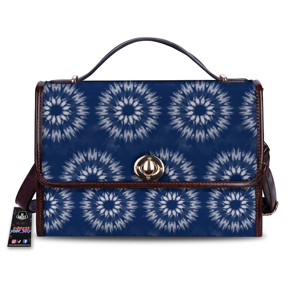 Shibori Print Pattern Women's Satchel Bag