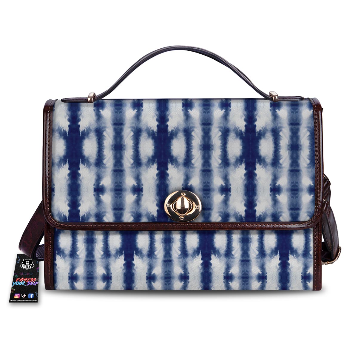 Shibori Tie Dye Print Pattern Women's Satchel Bag