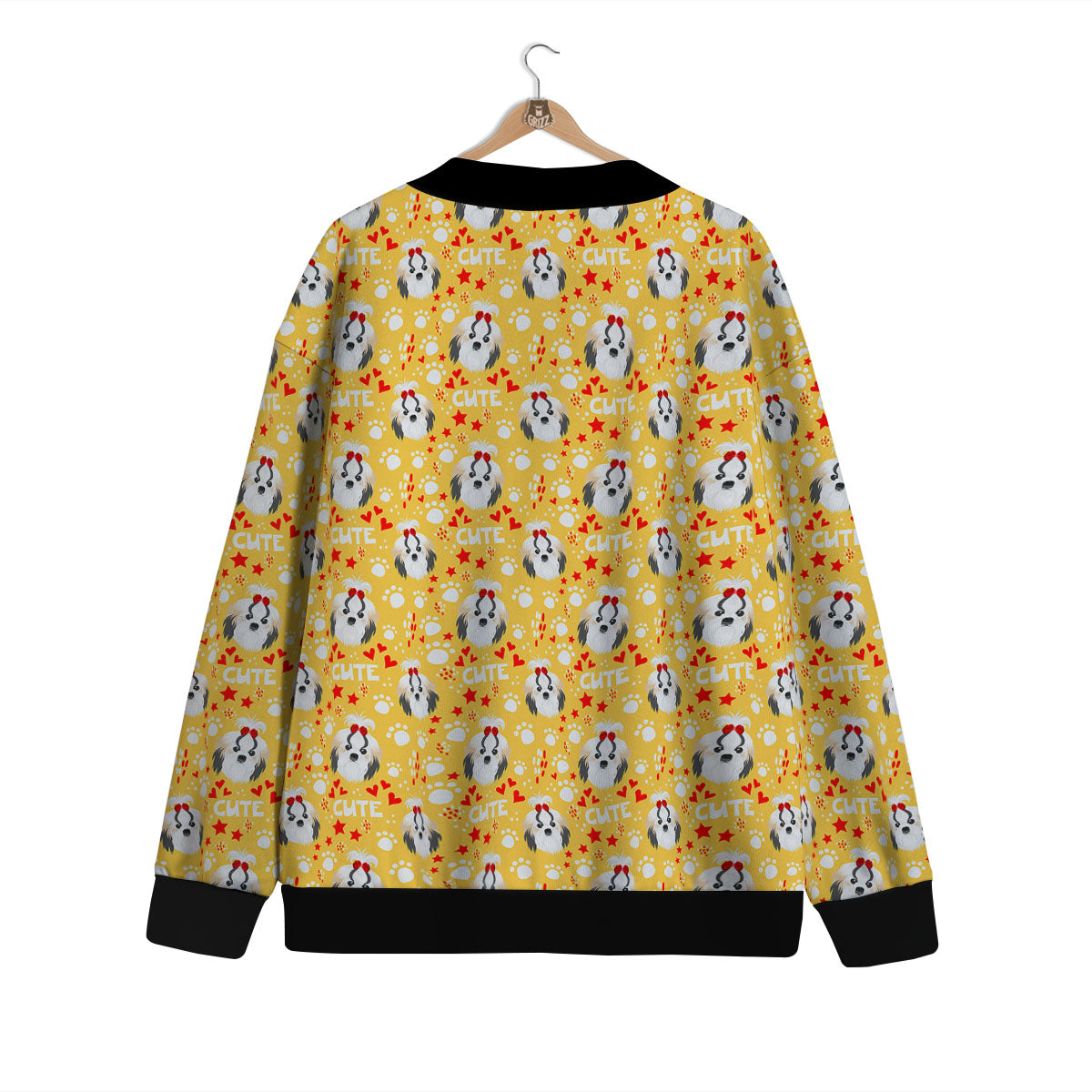 Shih Tzu Cartoon Print Pattern Cardigan-grizzshop