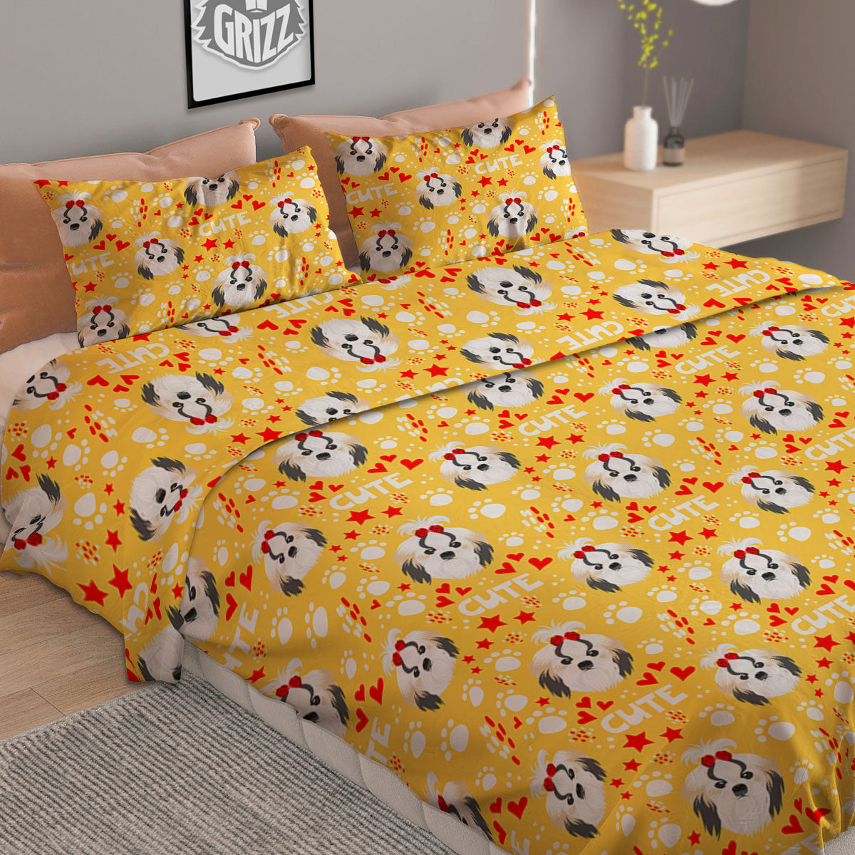 Rose Purple Dark Print Duvet Cover Bedding Set