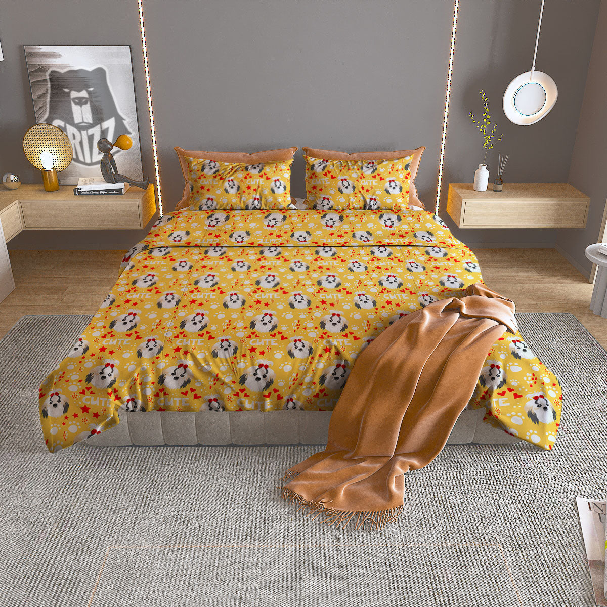 Rose Purple Dark Print Duvet Cover Bedding Set
