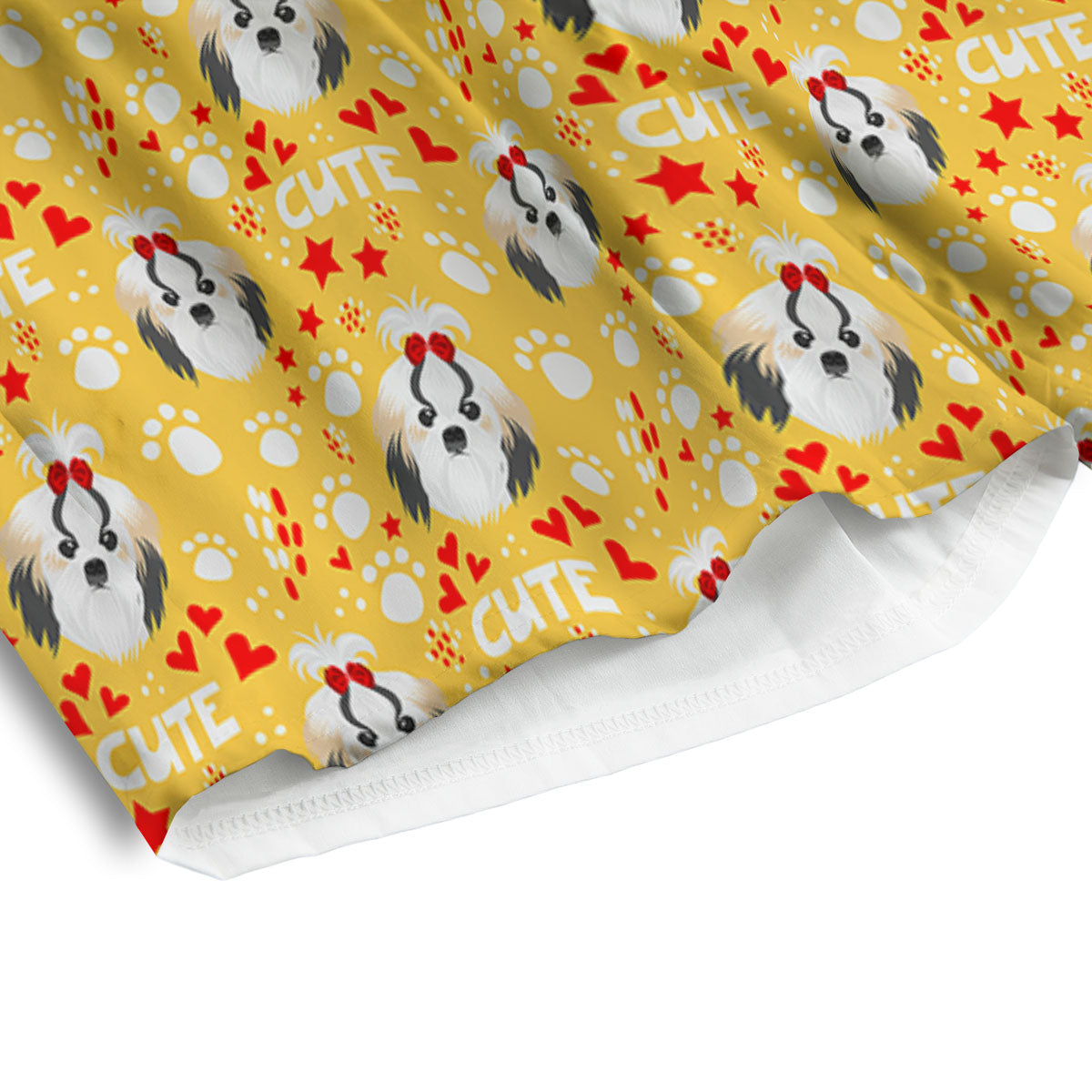 Shih Tzu Cartoon Print Pattern Men's Athletic Shorts