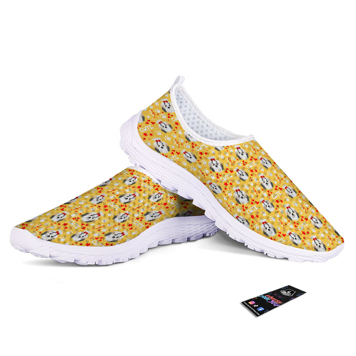 Shih Tzu Cartoon Print Pattern Nurse Shoes-grizzshop