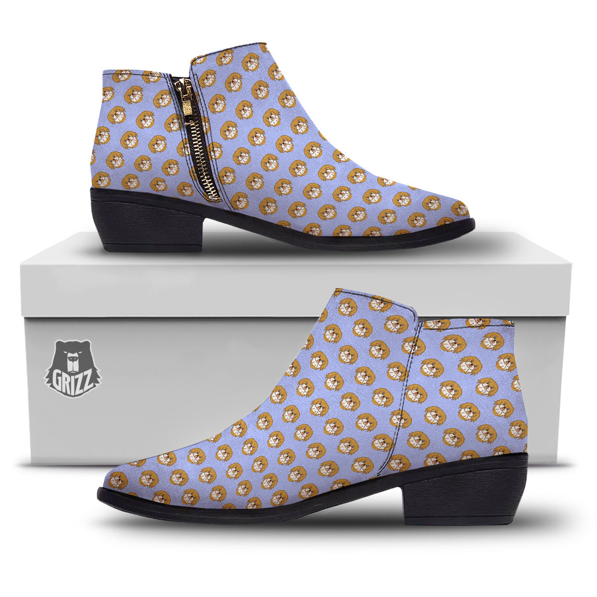 Shih Tzu Cute Print Pattern Ankle Boots-grizzshop