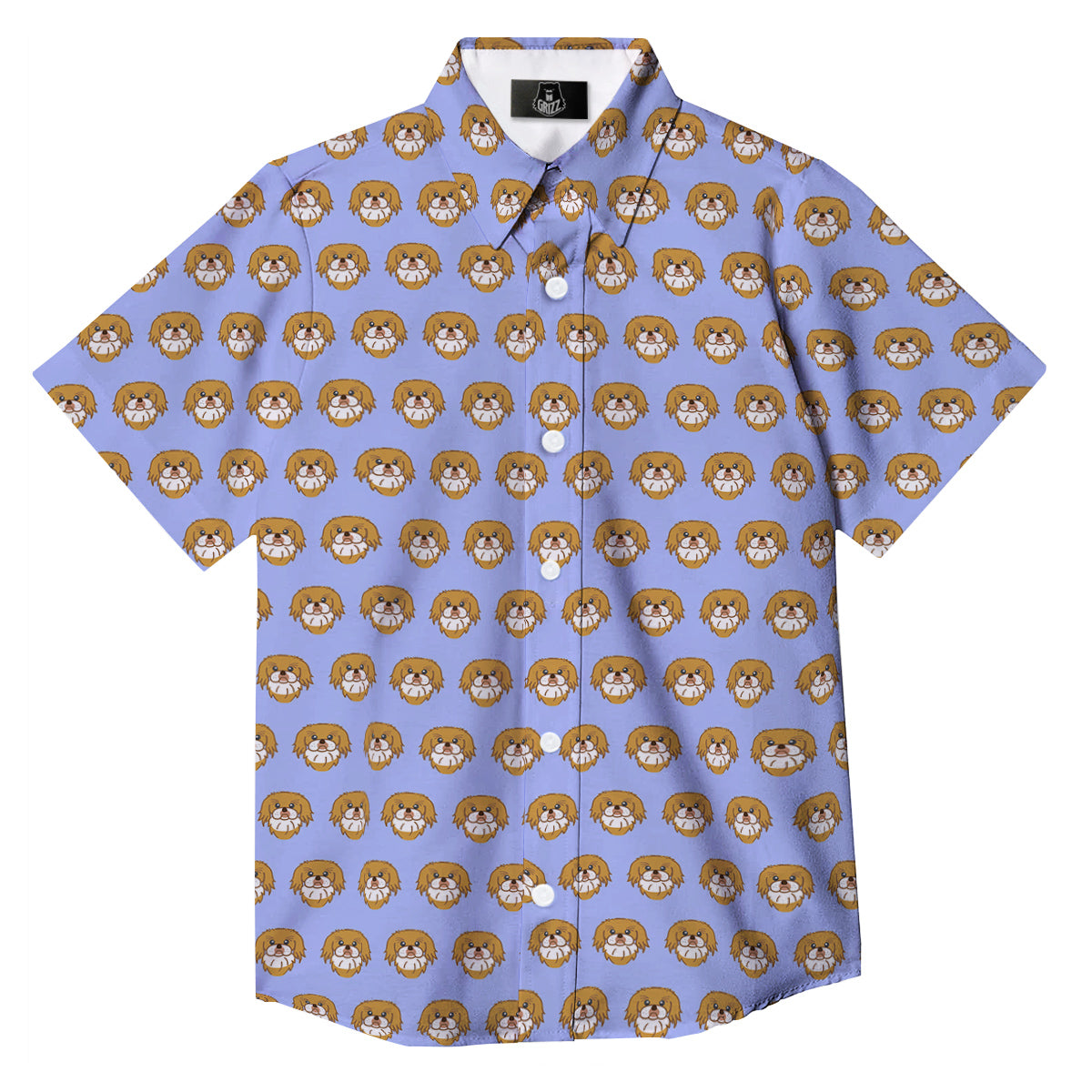 Shih Tzu Cute Print Pattern Button Up Shirt-grizzshop