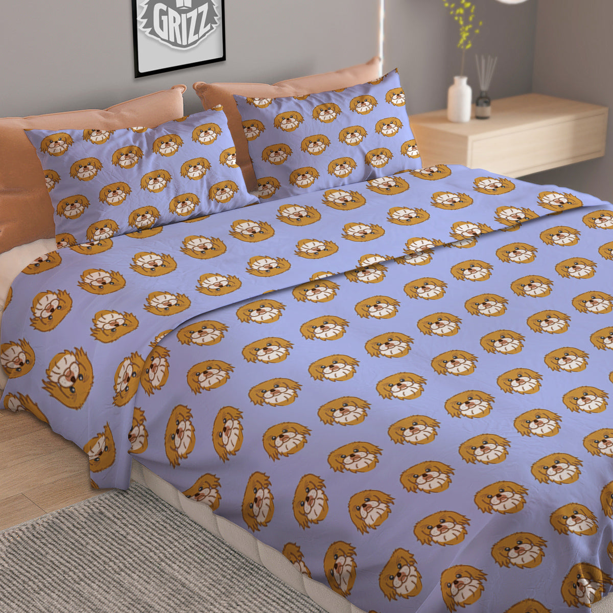 Shih Tzu Cute Print Pattern Duvet Cover Bedding Set