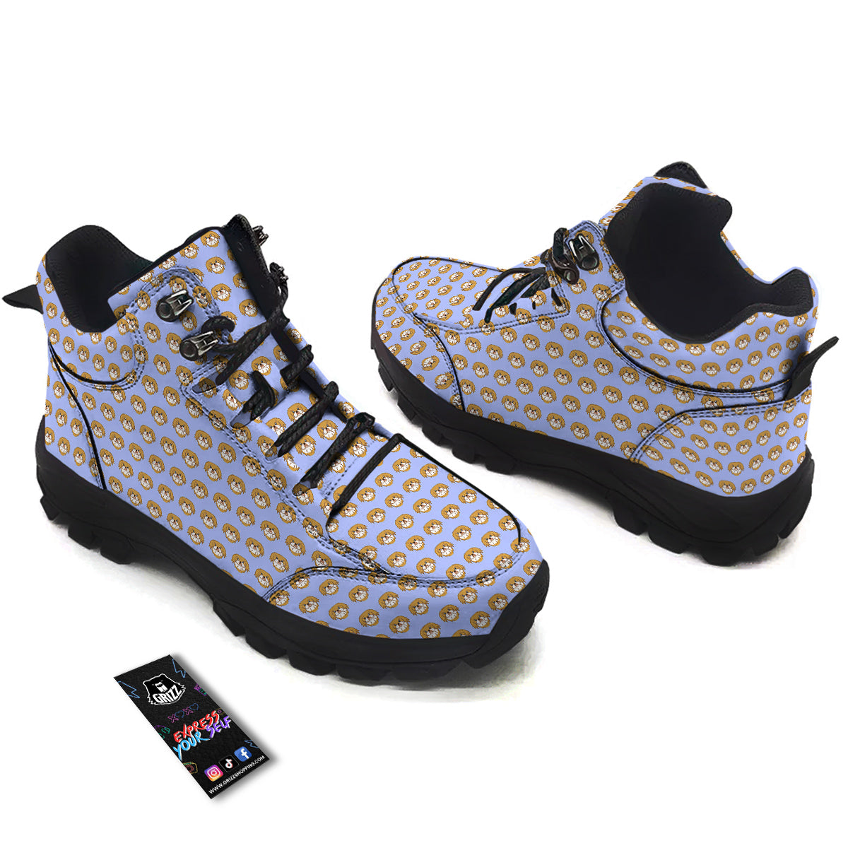Shih Tzu Cute Print Pattern Hiking Shoes-grizzshop