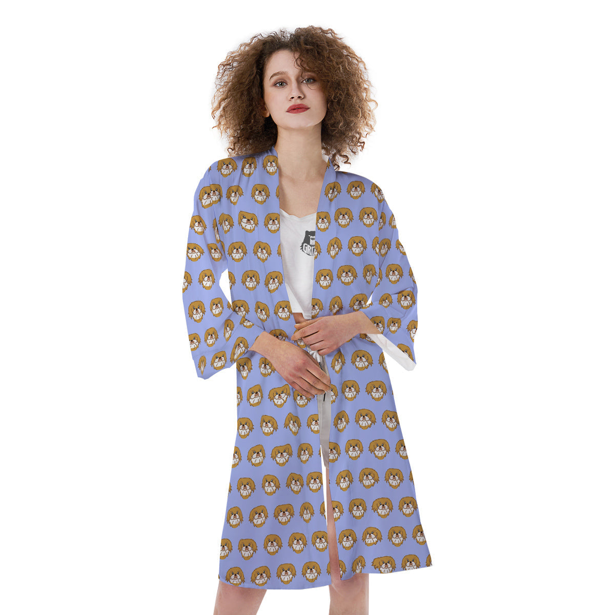 Shih Tzu Cute Print Pattern Kimono-grizzshop