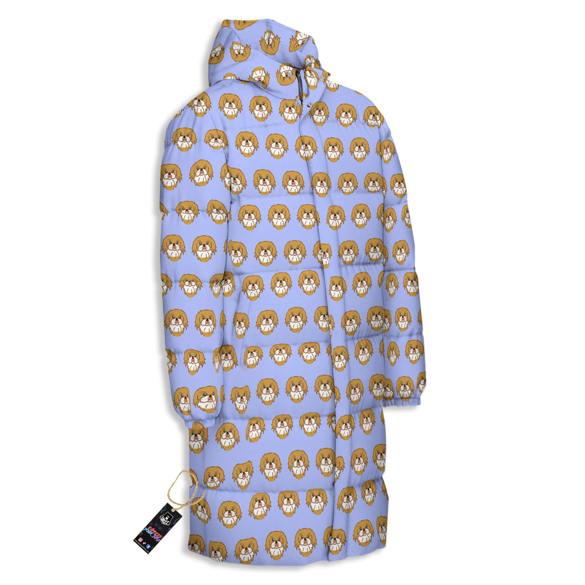 Shih Tzu Cute Print Pattern Long Down Jacket-grizzshop