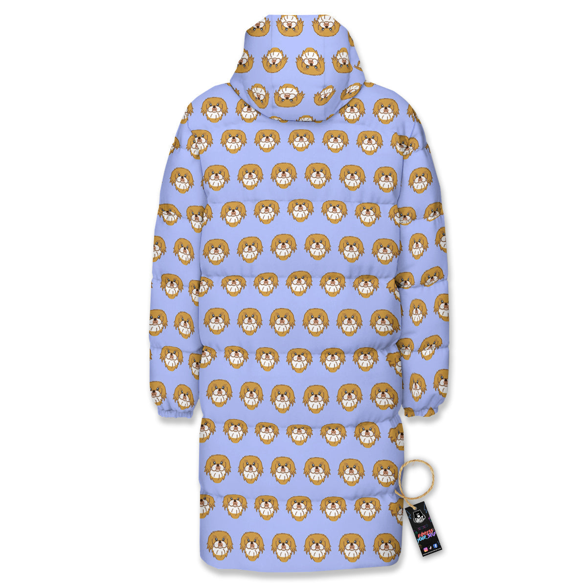 Shih Tzu Cute Print Pattern Long Down Jacket-grizzshop