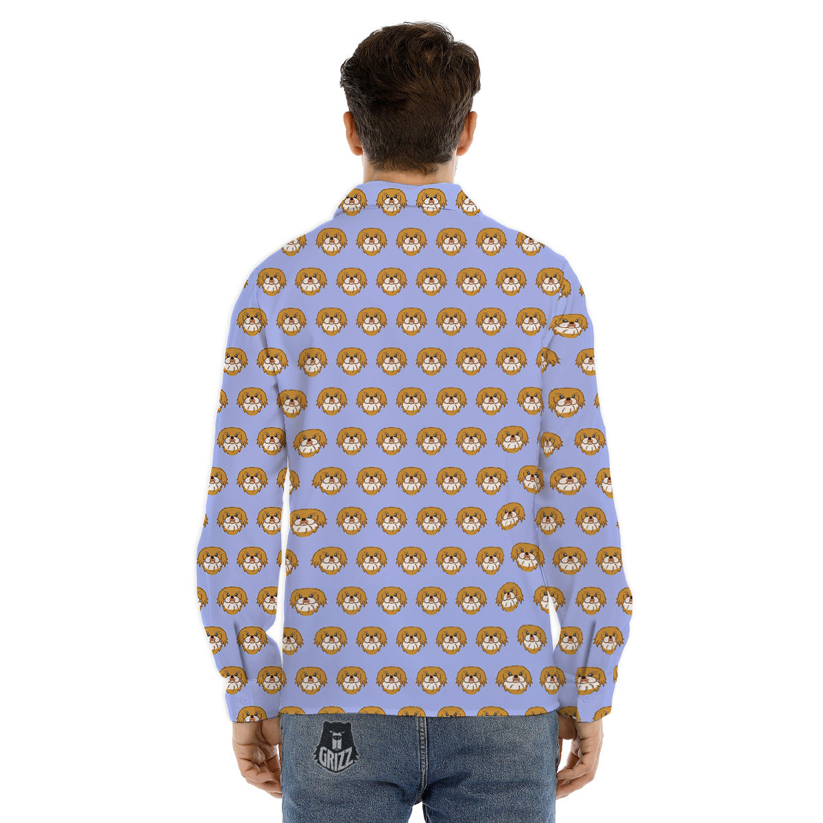 Shih Tzu Cute Print Pattern Men's Dress Shirts-grizzshop