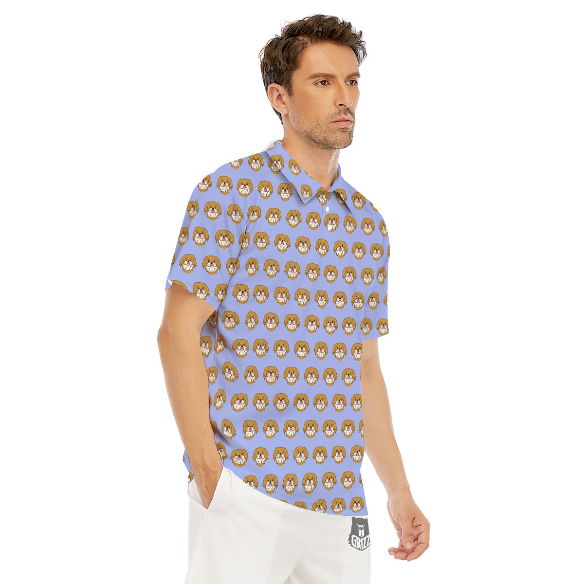 Shih Tzu Cute Print Pattern Men's Golf Shirts-grizzshop