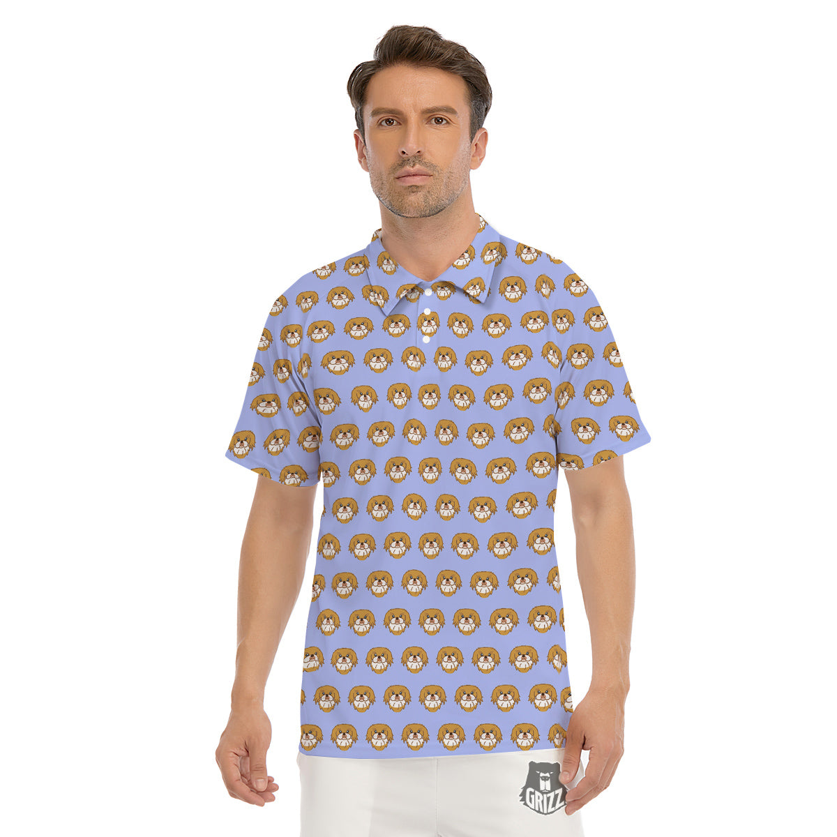 Shih Tzu Cute Print Pattern Men's Golf Shirts-grizzshop