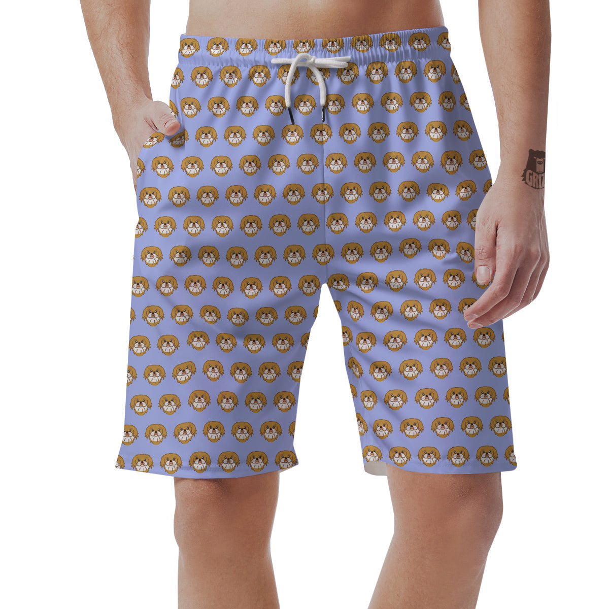 Shih Tzu Cute Print Pattern Men's Shorts-grizzshop