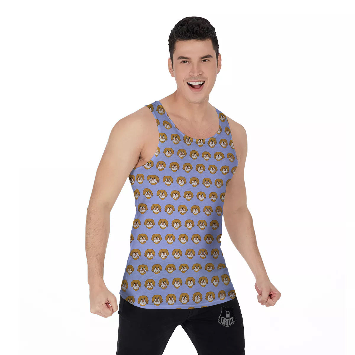 Shih Tzu Cute Print Pattern Men's Tank Top-grizzshop